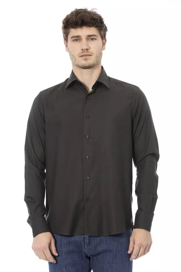 Green Cotton Men Shirt Baldinini Trend