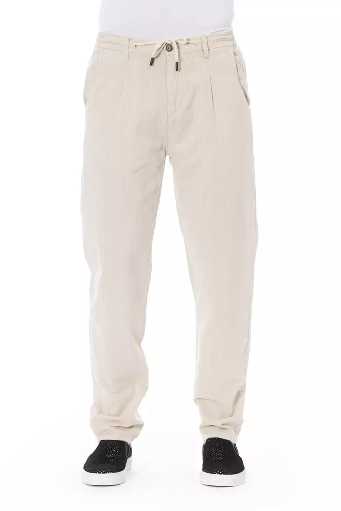 Beige Cotton Men Chino Pants Baldinini Trend