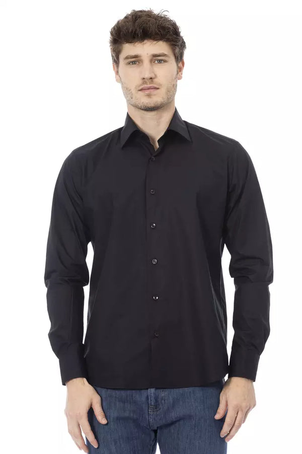 Black Cotton Men Shirt Baldinini Trend