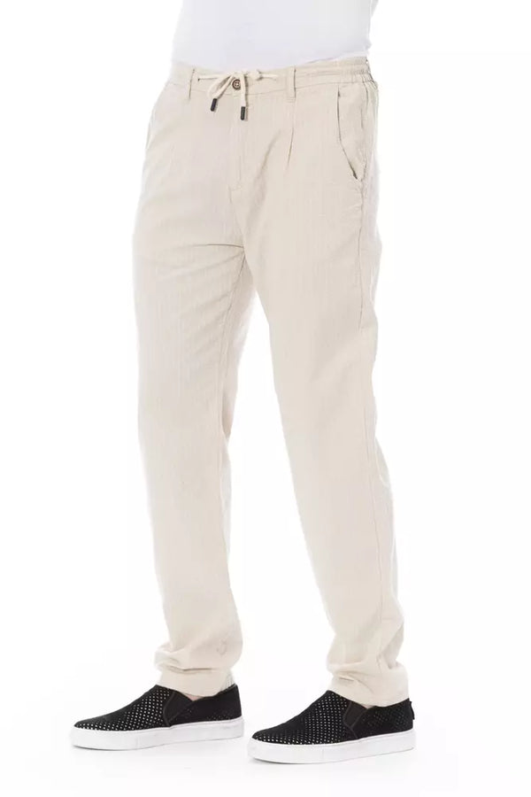 Beige Cotton Men Chino Pants Baldinini Trend