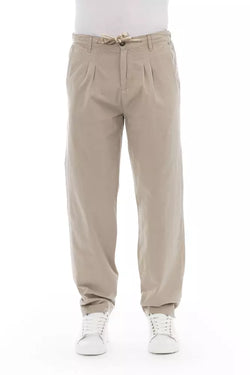 Beige Cotton Men Chino Pants Baldinini Trend