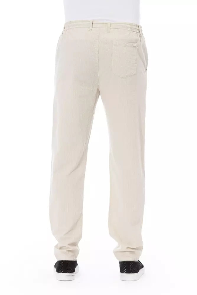 Beige Cotton Men Chino Pants Baldinini Trend