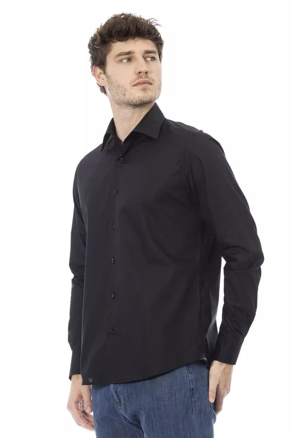 Black Cotton Men Shirt Baldinini Trend