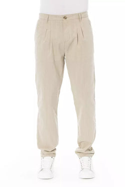 Beige Cotton Men Chino Pants Baldinini Trend