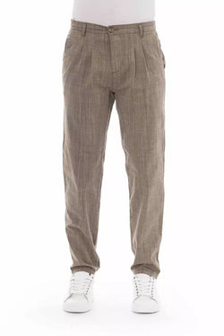 Beige Cotton Men Chino Trousers Baldinini Trend