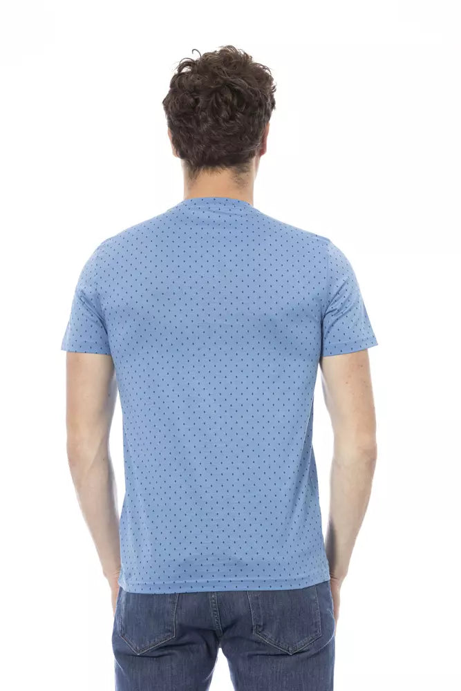 Light Blue Cotton Men T-Shirt Baldinini Trend