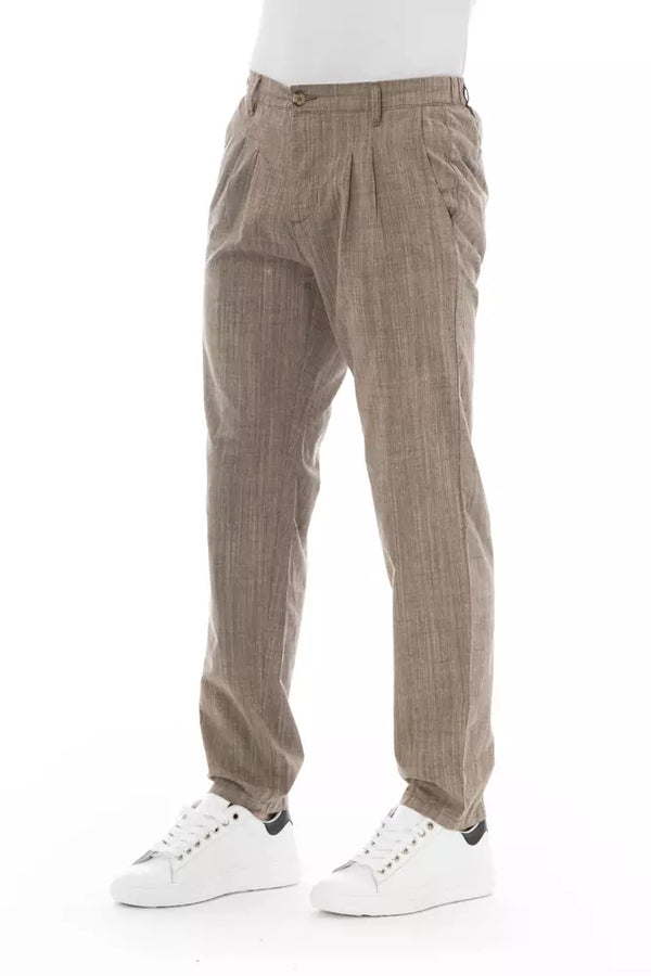 Beige Cotton Men Chino Trousers Baldinini Trend