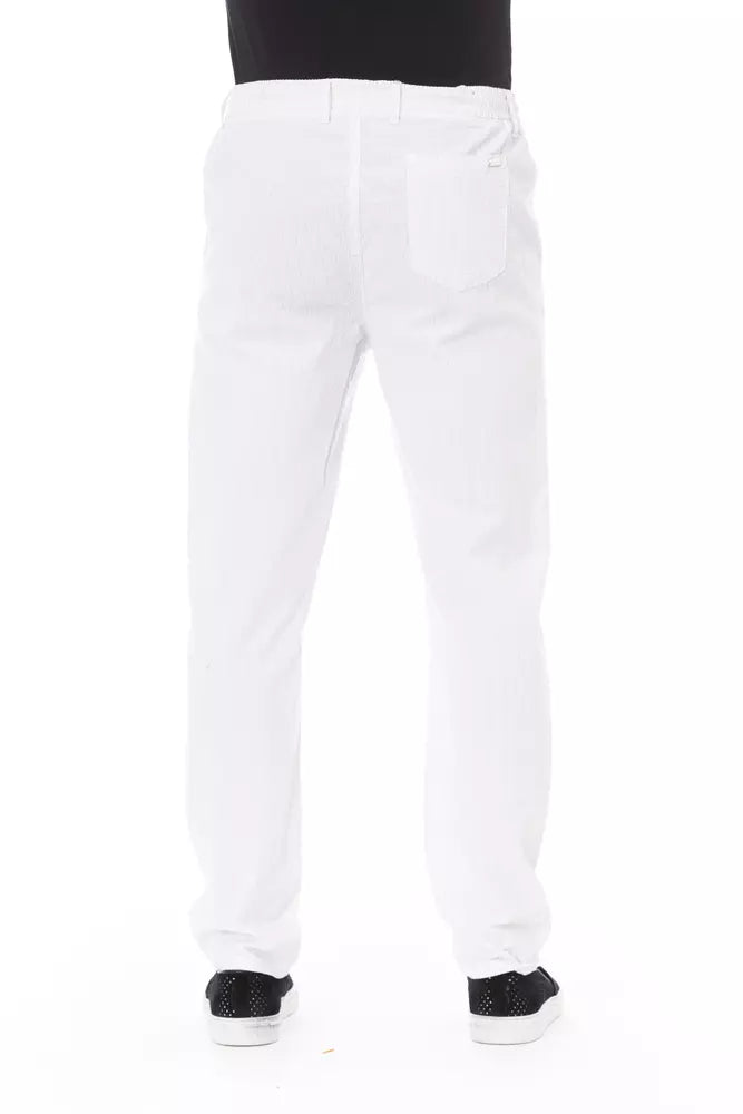 White Cotton Men Trouser Baldinini Trend