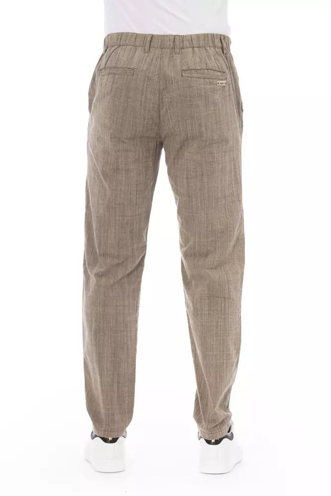 Beige Cotton Men Chino Trousers Baldinini Trend