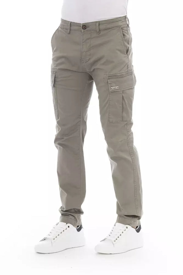 Beige Cotton Men Cargo Pant Baldinini Trend