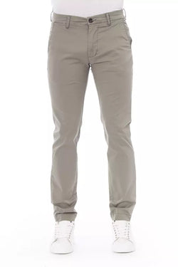 Beige Cotton Men Chino Baldinini Trend