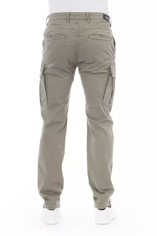 Beige Cotton Men Cargo Pant Baldinini Trend