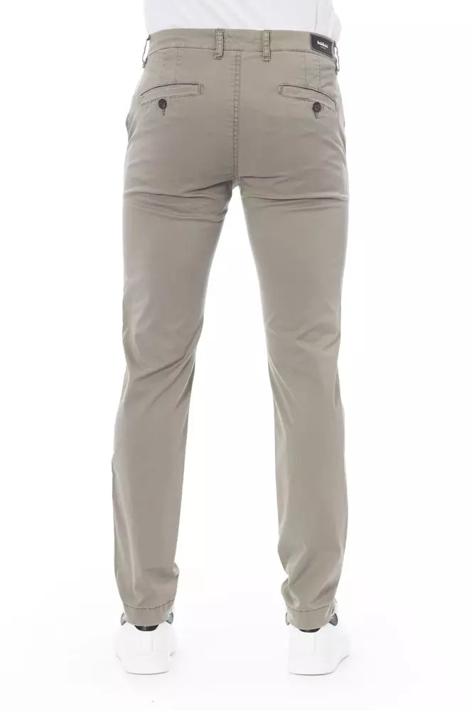 Beige Cotton Men Chino Baldinini Trend