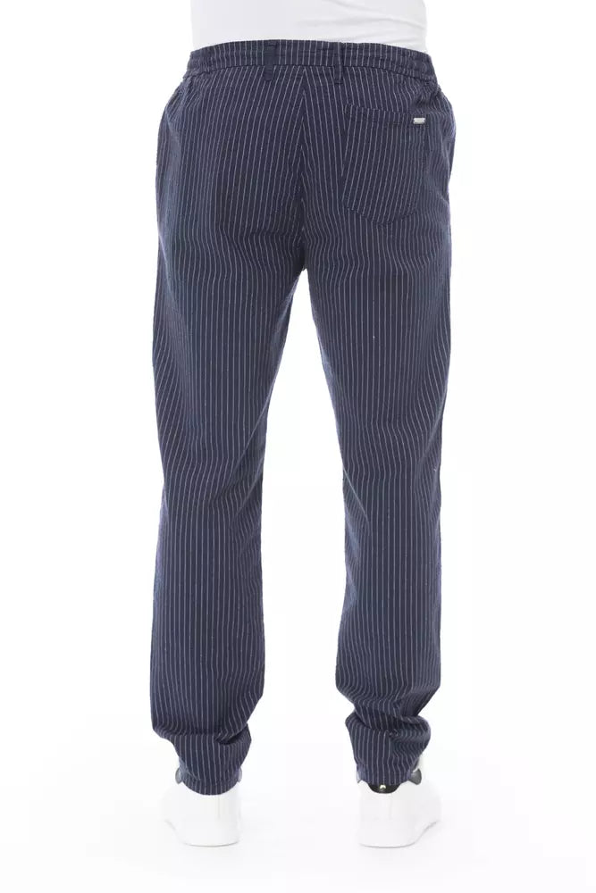 Blue Cotton Men Chino Pant Baldinini Trend