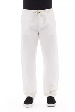 White Cotton Men Trouser Baldinini Trend