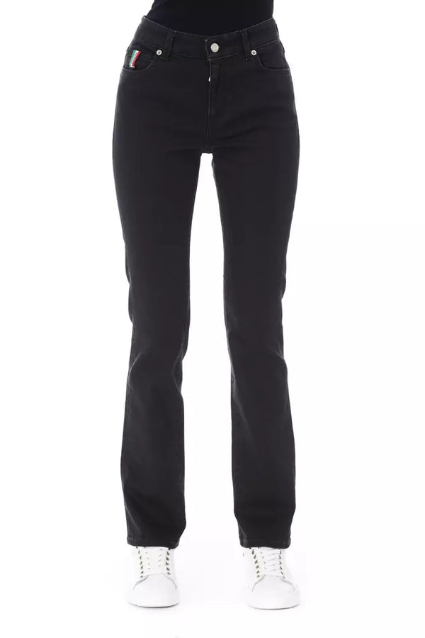 Black Cotton Women Jeans Baldinini Trend