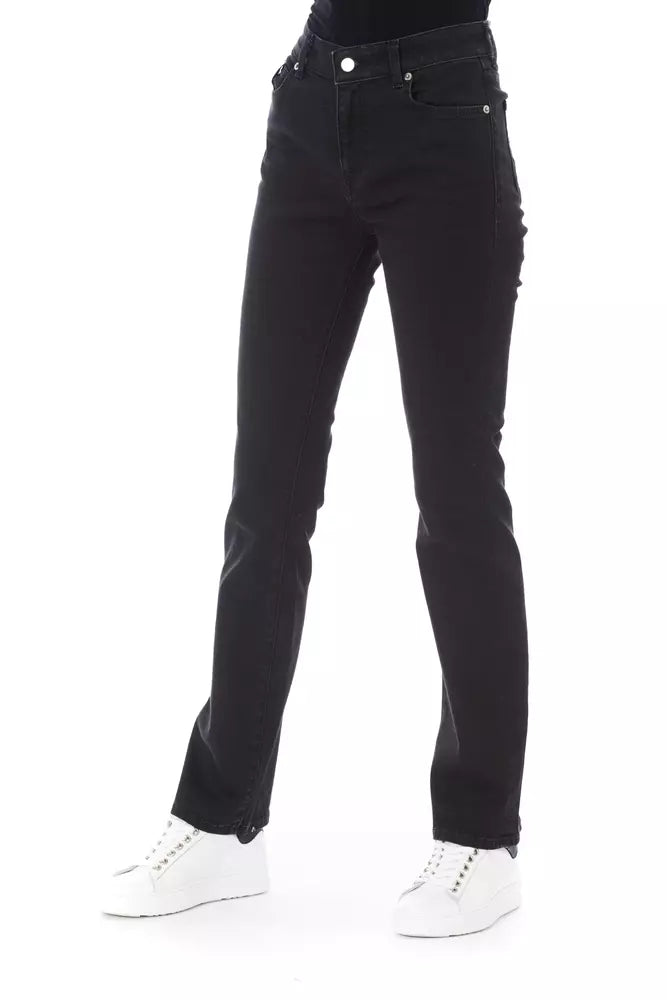 Black Cotton Women Jeans Baldinini Trend