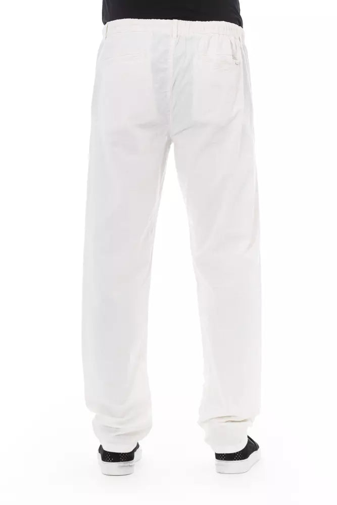 White Cotton Men Trouser Baldinini Trend