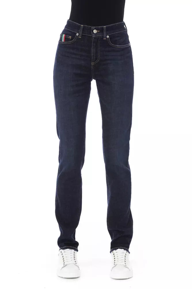 Blue Cotton Women Jeans Baldinini Trend