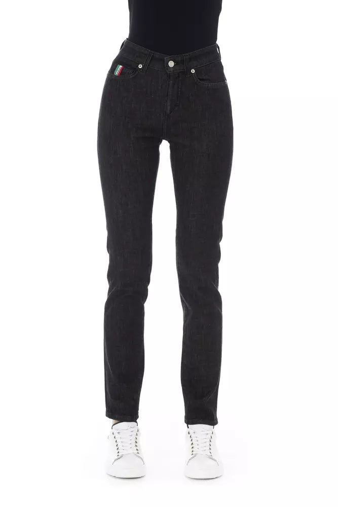 Black Cotton Women Jeans Baldinini Trend