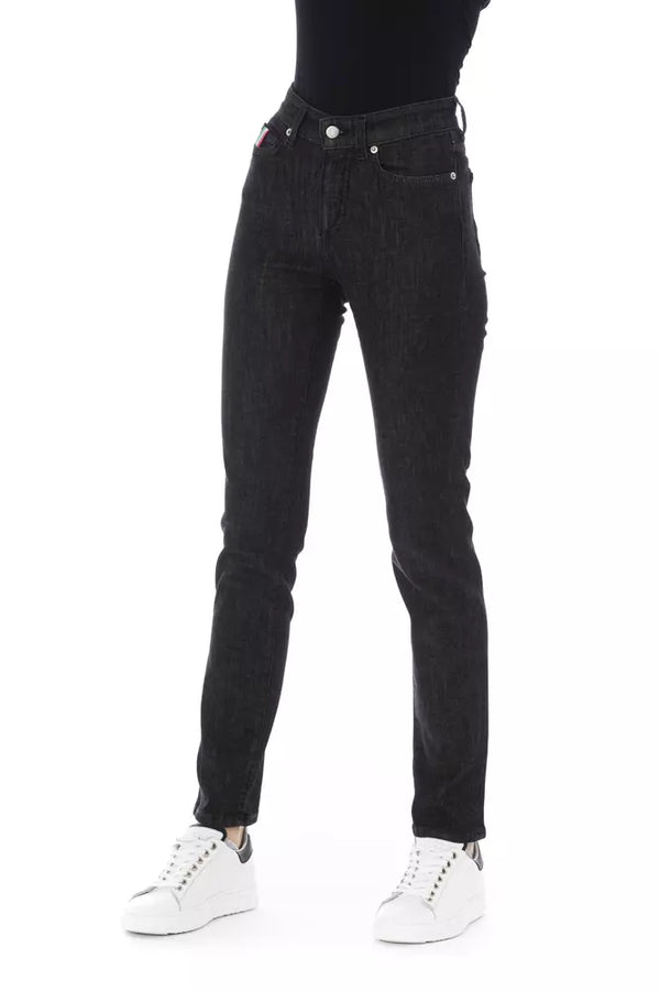 Black Cotton Women Jeans Baldinini Trend