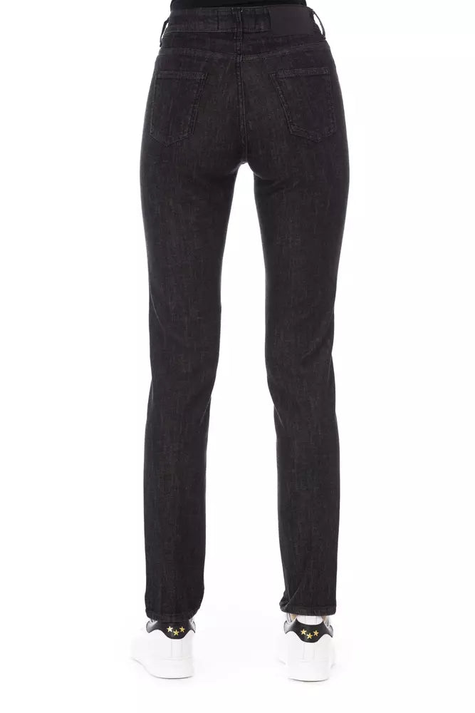 Black Cotton Women Jeans Baldinini Trend