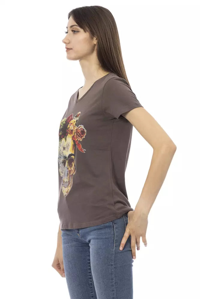 Brown Cotton Women Top Trussardi Action