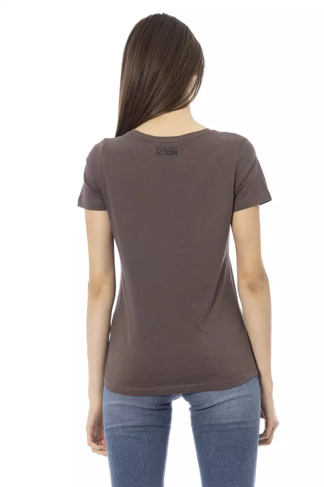 Brown Cotton Women Top Trussardi Action