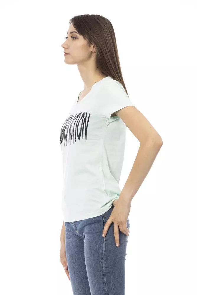 Light Blue Cotton Women Top Trussardi Action