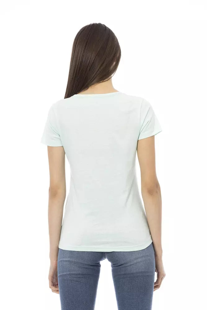 Light Blue Cotton Women Top Trussardi Action