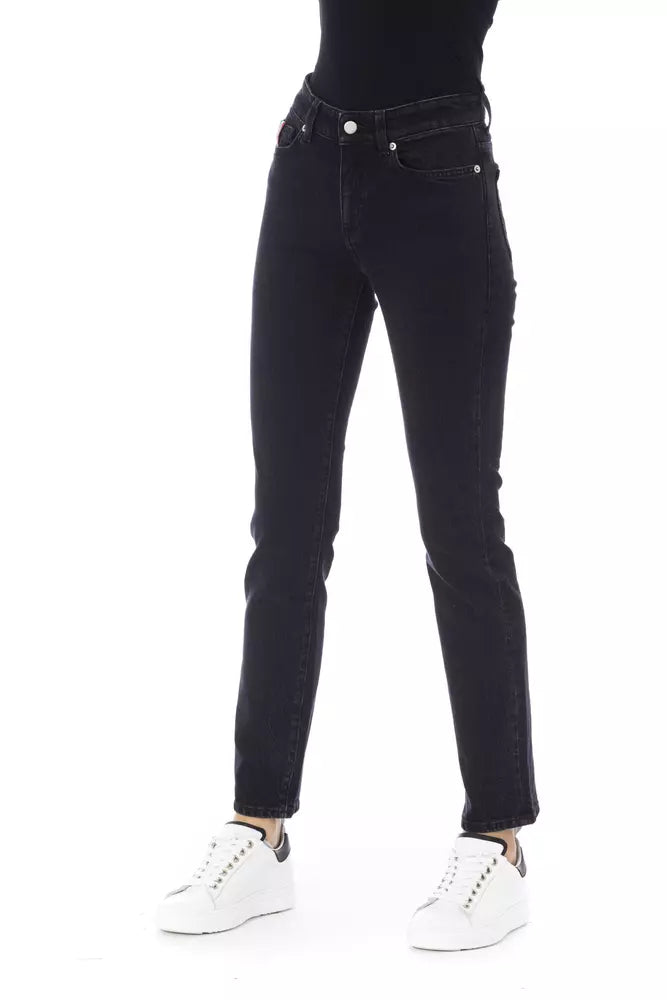 Black Cotton Women Jeans Baldinini Trend