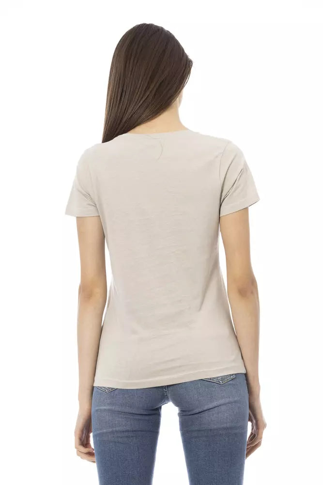 Beige Cotton Women Top Trussardi Action