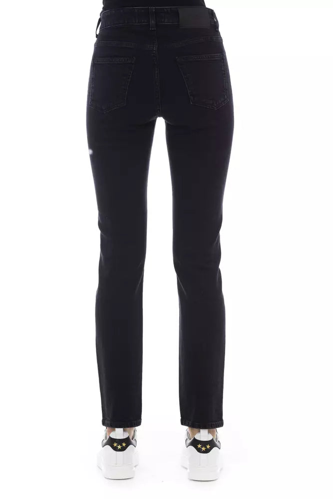 Black Cotton Women Jeans Baldinini Trend