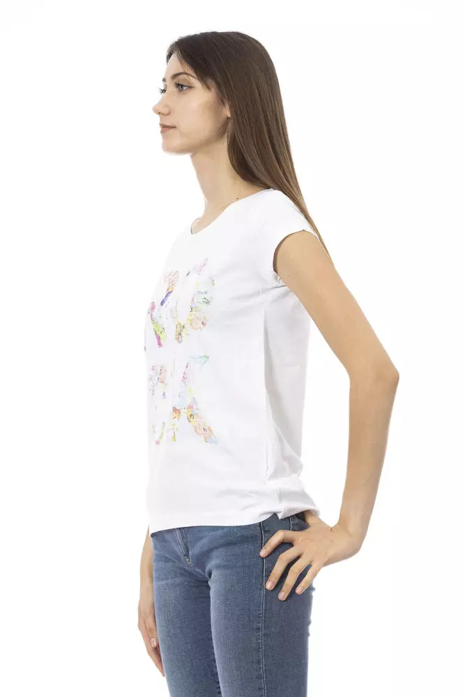 White Cotton Women Top Trussardi Action