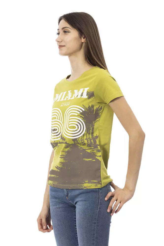 Green Cotton Women Top Trussardi Action