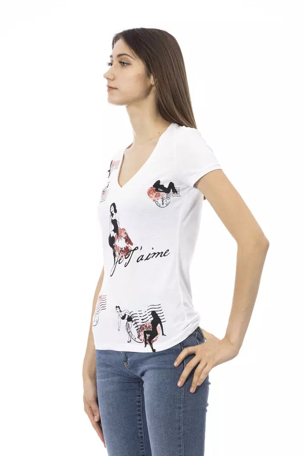 White Cotton Women's Tee Trussardi Action