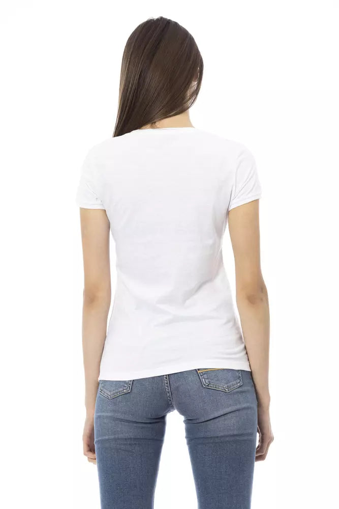 White Cotton Women's Tee Trussardi Action