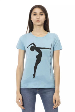 Light Blue Cotton Women Top Trussardi Action