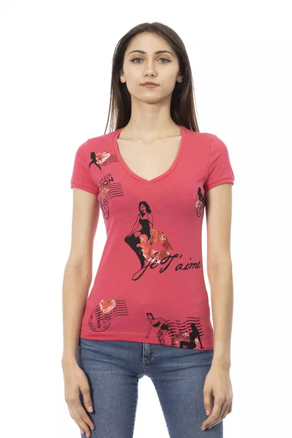 Pink Cotton Women Top Trussardi Action