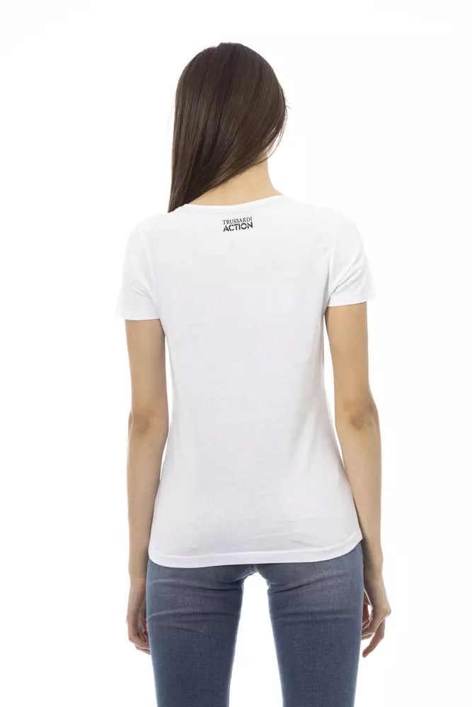 White Cotton Women Top Trussardi Action