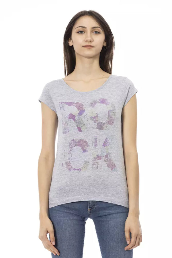 Gray Cotton Women Top Trussardi Action