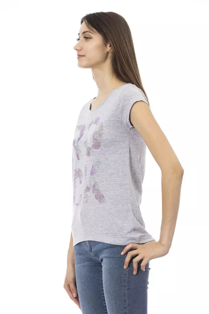 Gray Cotton Women Top Trussardi Action