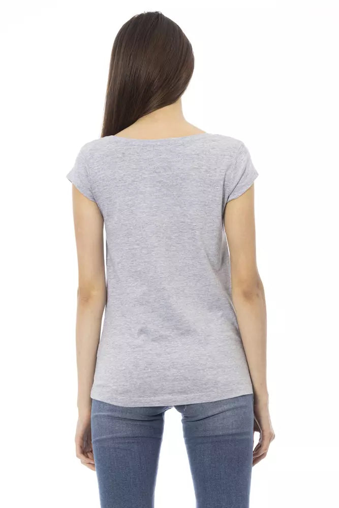 Gray Cotton Women Top Trussardi Action