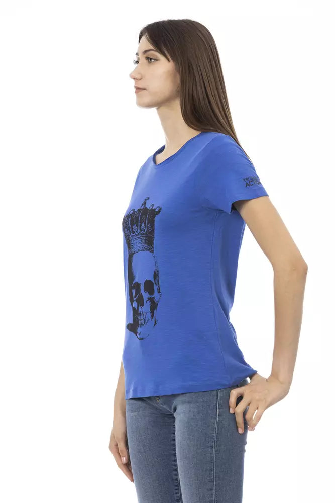 Blue Cotton Women Top Trussardi Action