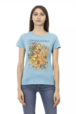 Light Blue Cotton Women Top Trussardi Action