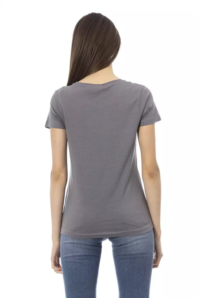 Gray Cotton Women Top Trussardi Action