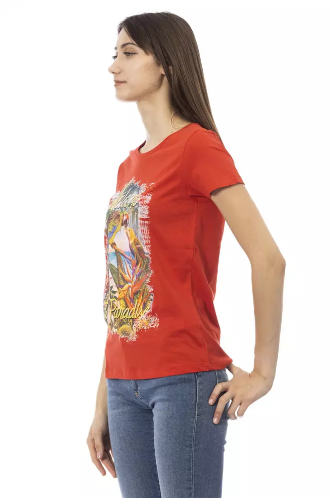 Red Cotton Women Top Trussardi Action