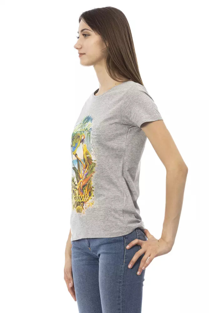 Gray Cotton Women Top Trussardi Action