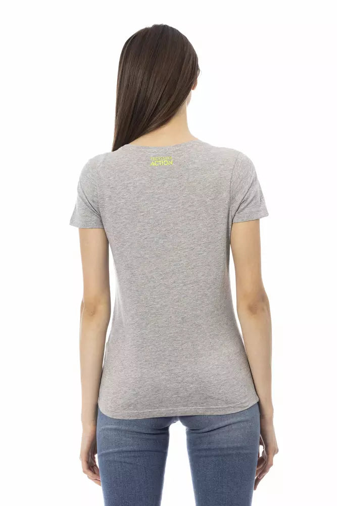 Gray Cotton Women Top Trussardi Action