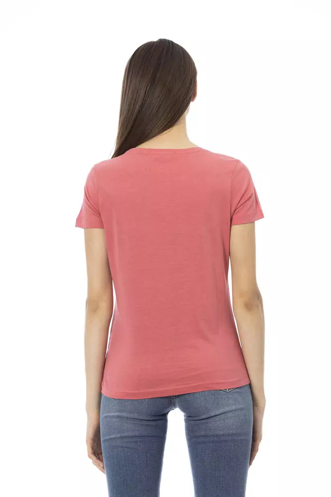 Chic Fuchsia Short Sleeve Fashion Tee Trussardi Action